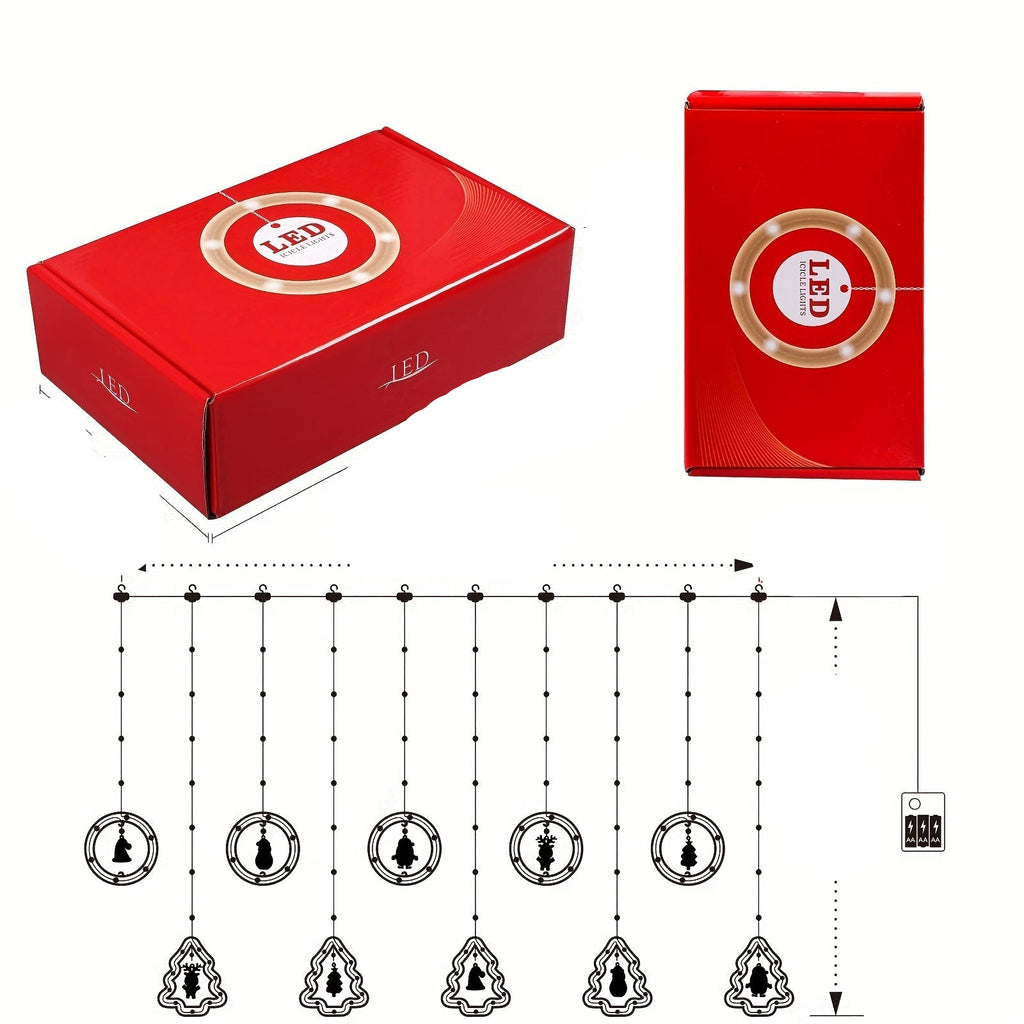 Julfönsterbelysning | Hängande | Cirkel | Julfönsterdekorationer | Julbelysning-Mira Lina