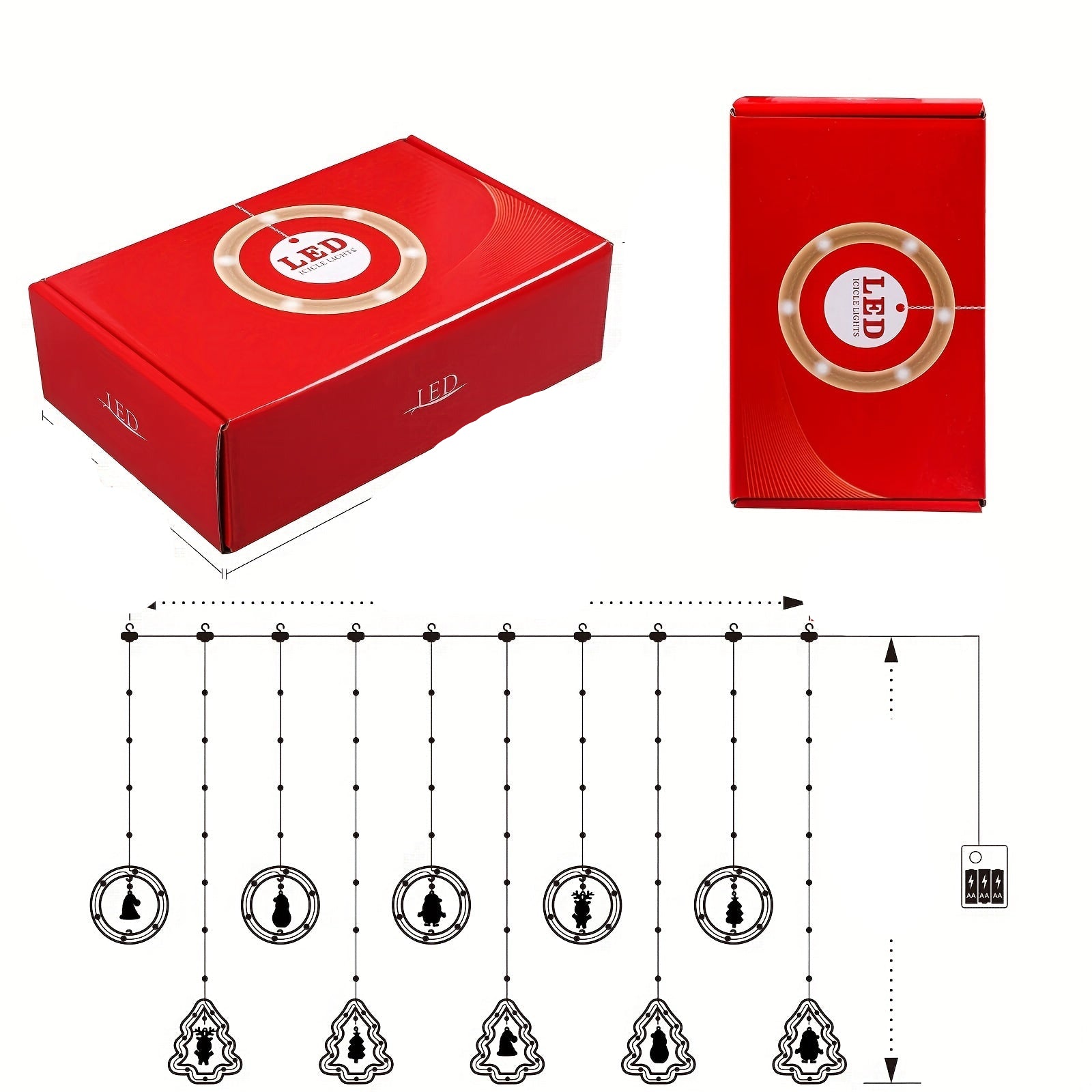 Julfönsterbelysning | Hängande | Cirkel | Julfönsterdekorationer | Julbelysning-Mira Lina