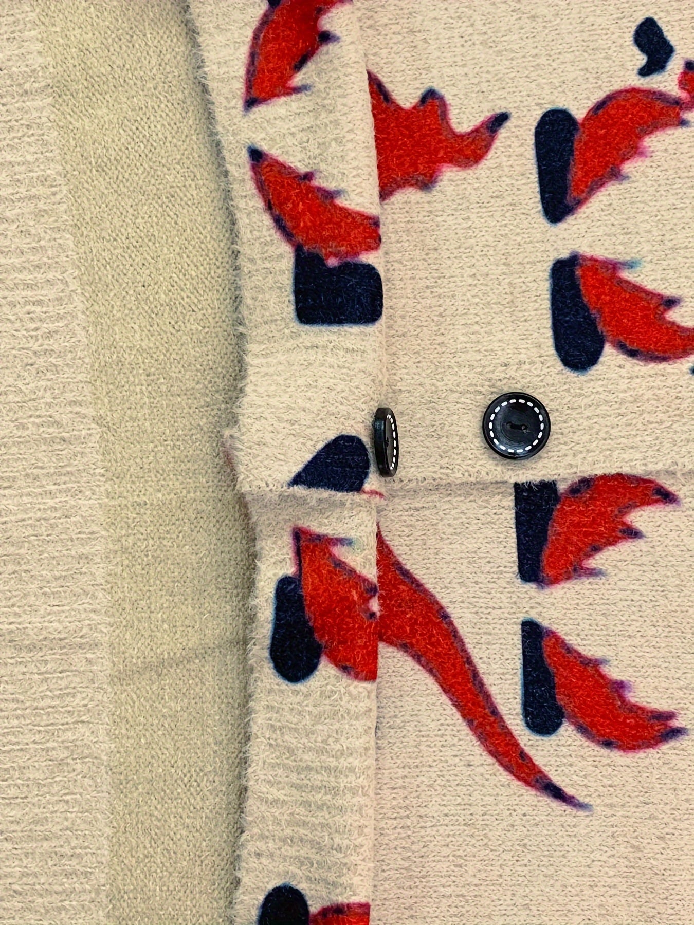 Julkofta | Jultomte-tryck | Jul | Vinterkofta | Stickade plagg för damer-Mira Lina