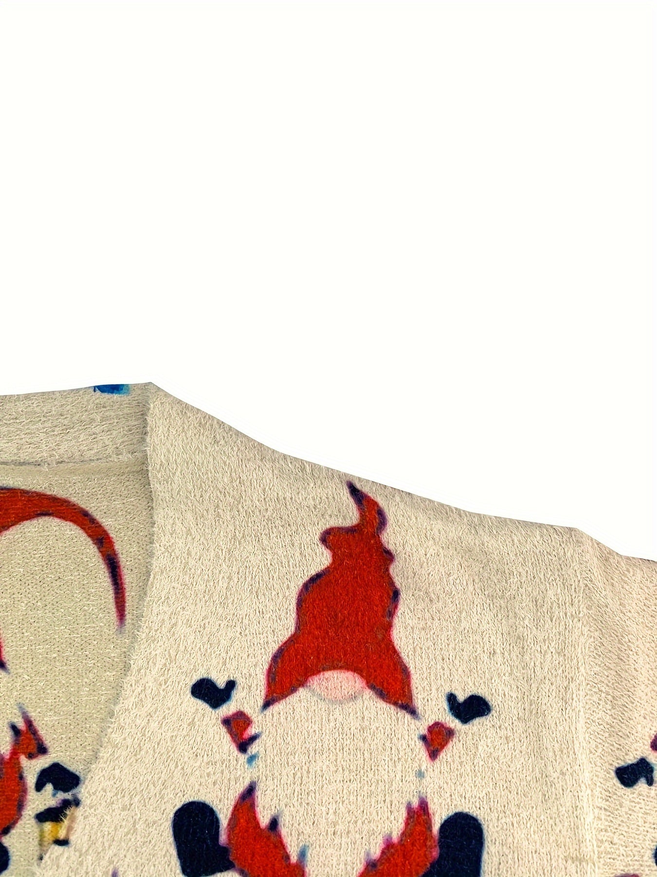 Julkofta | Jultomte-tryck | Jul | Vinterkofta | Stickade plagg för damer-Mira Lina