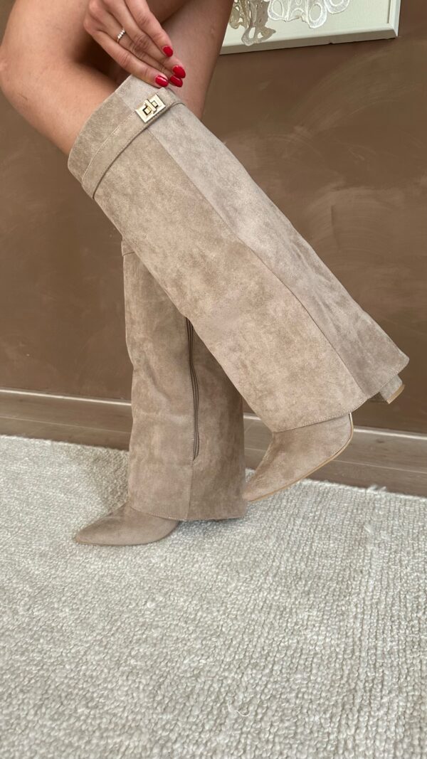 Knähöga stövlar | Chunky Heel | Zip-Up | Mockastövlar | Damstövlar-Mira Lina