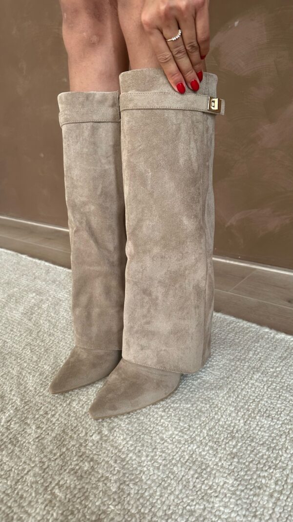 Knähöga stövlar | Chunky Heel | Zip-Up | Mockastövlar | Damstövlar-Mira Lina