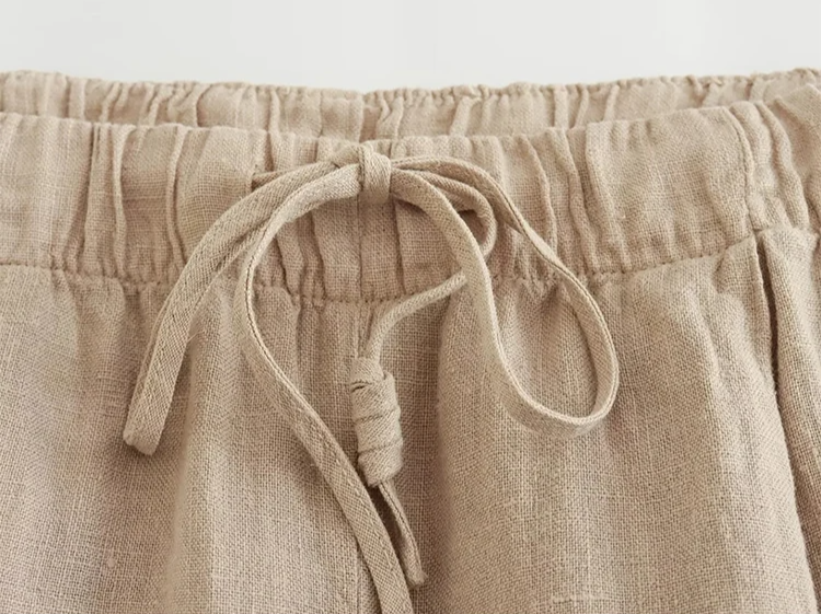 Koordinerat set – Linne – Vida ben – Halterneck – Tvådelat set – Sommarkläder för damer-Mira Lina