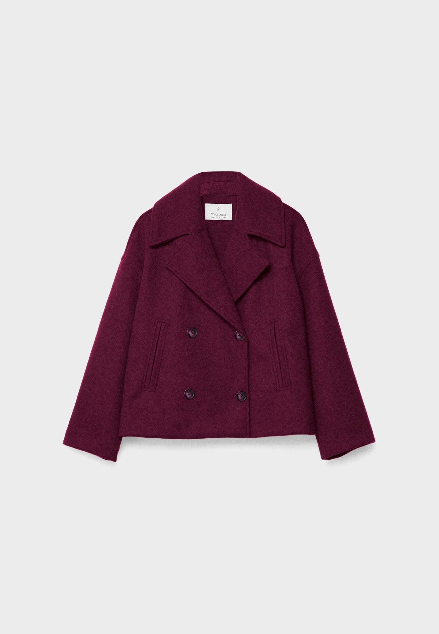 Kort Trench Coat - Dubbelknäppt kort Trench Jacket med lös passform för kvinnor-Mira Lina