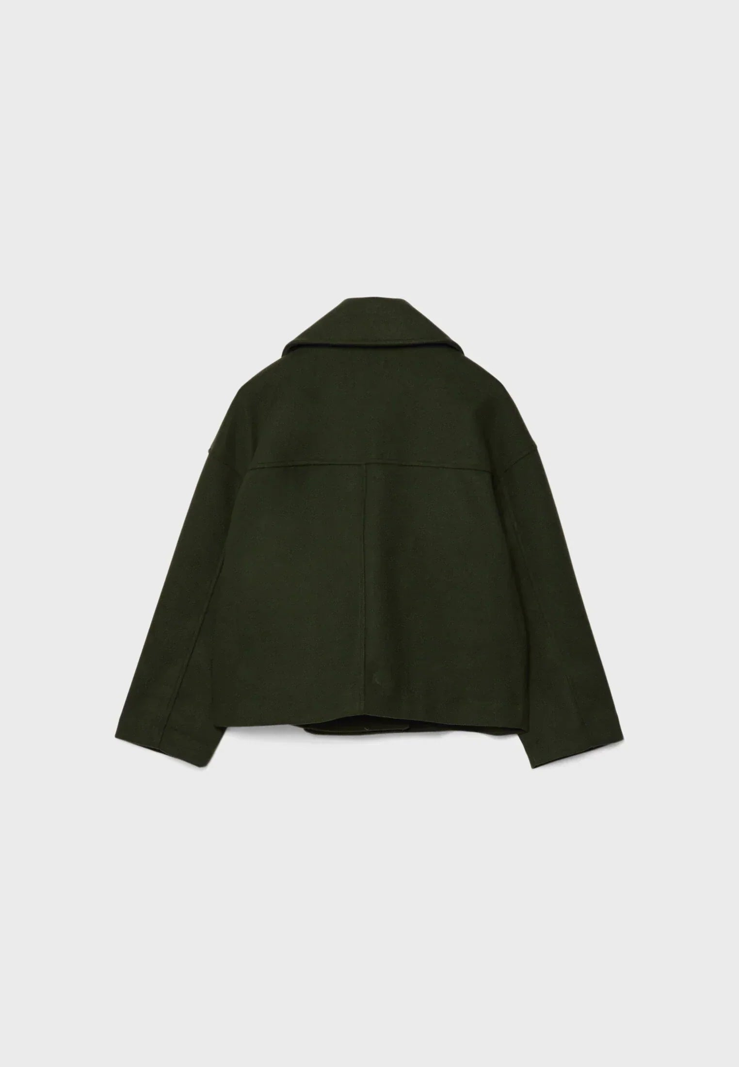 Kort Trench Coat - Dubbelknäppt kort Trench Jacket med lös passform för kvinnor-Mira Lina