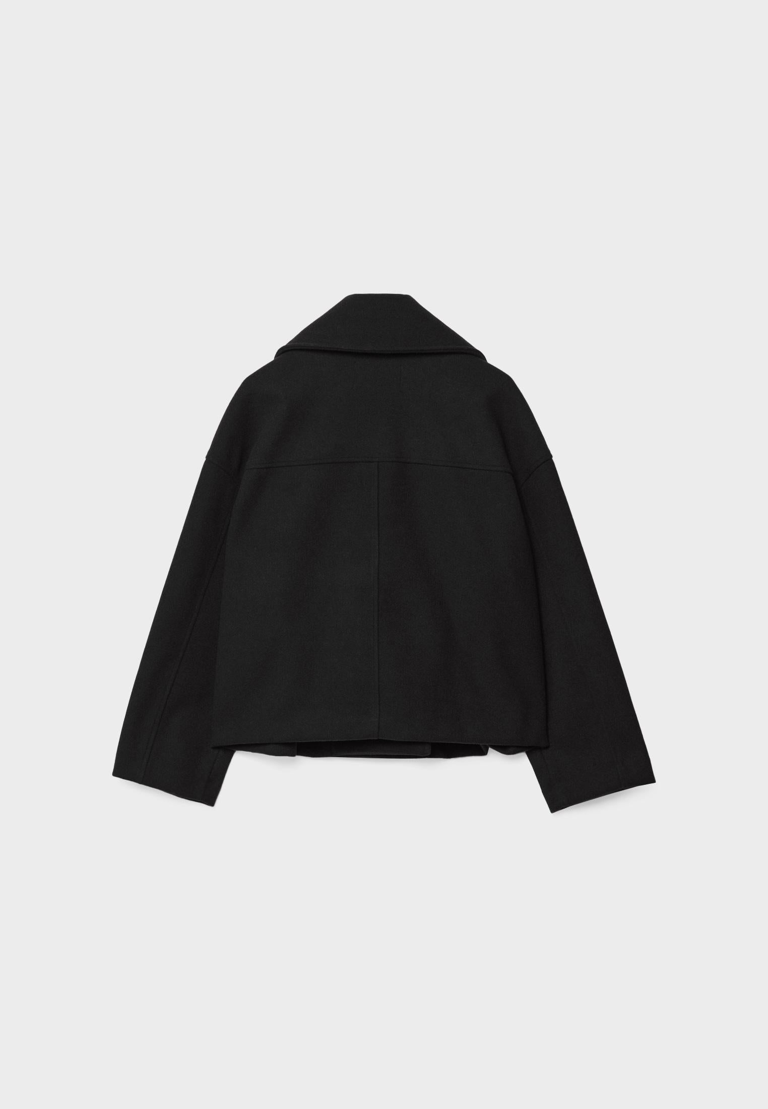 Kort Trench Coat - Dubbelknäppt kort Trench Jacket med lös passform för kvinnor-Mira Lina