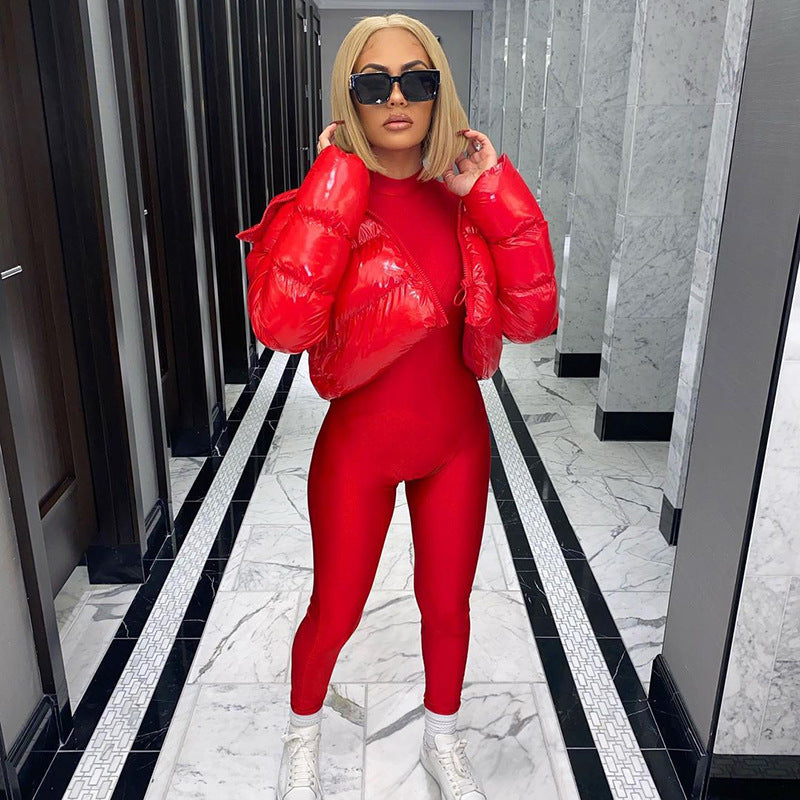 Kort pufferjacka – kort – dragkedja – vinterjacka – pufferjacka för damer-Mira Lina