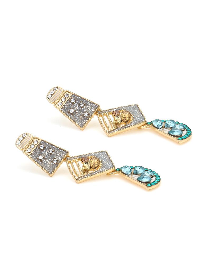 Långa örhängen | turkos | sten | stiftörhängen | Cubic Zirconia örhängen-Mira Lina