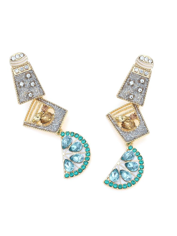 Långa örhängen | turkos | sten | stiftörhängen | Cubic Zirconia örhängen-Mira Lina