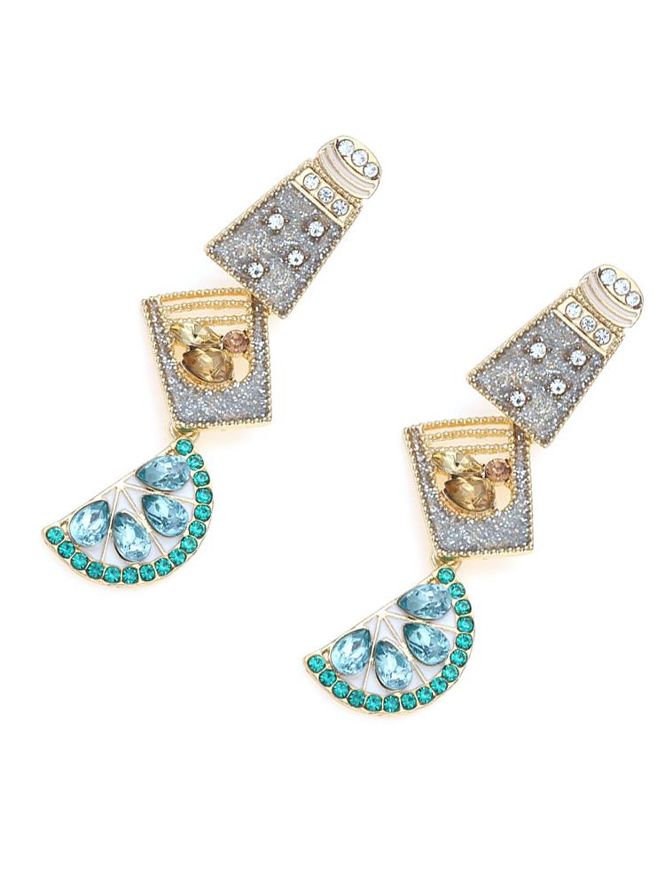 Långa örhängen | turkos | sten | stiftörhängen | Cubic Zirconia örhängen-Mira Lina