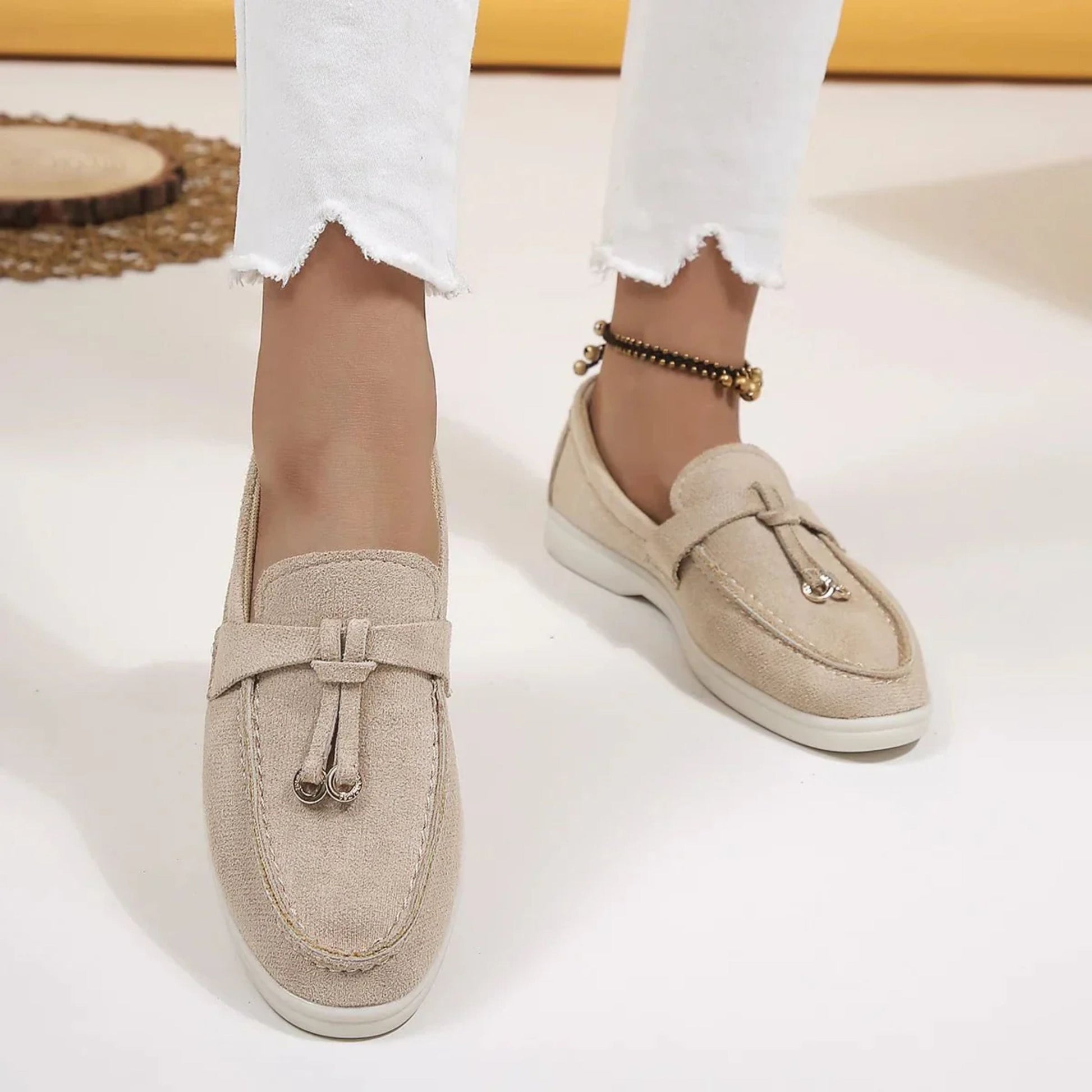 Loafers för damer | Slip-On | Bekväma | Loafers i borstad mikrofiber | Damskor-Mira Lina