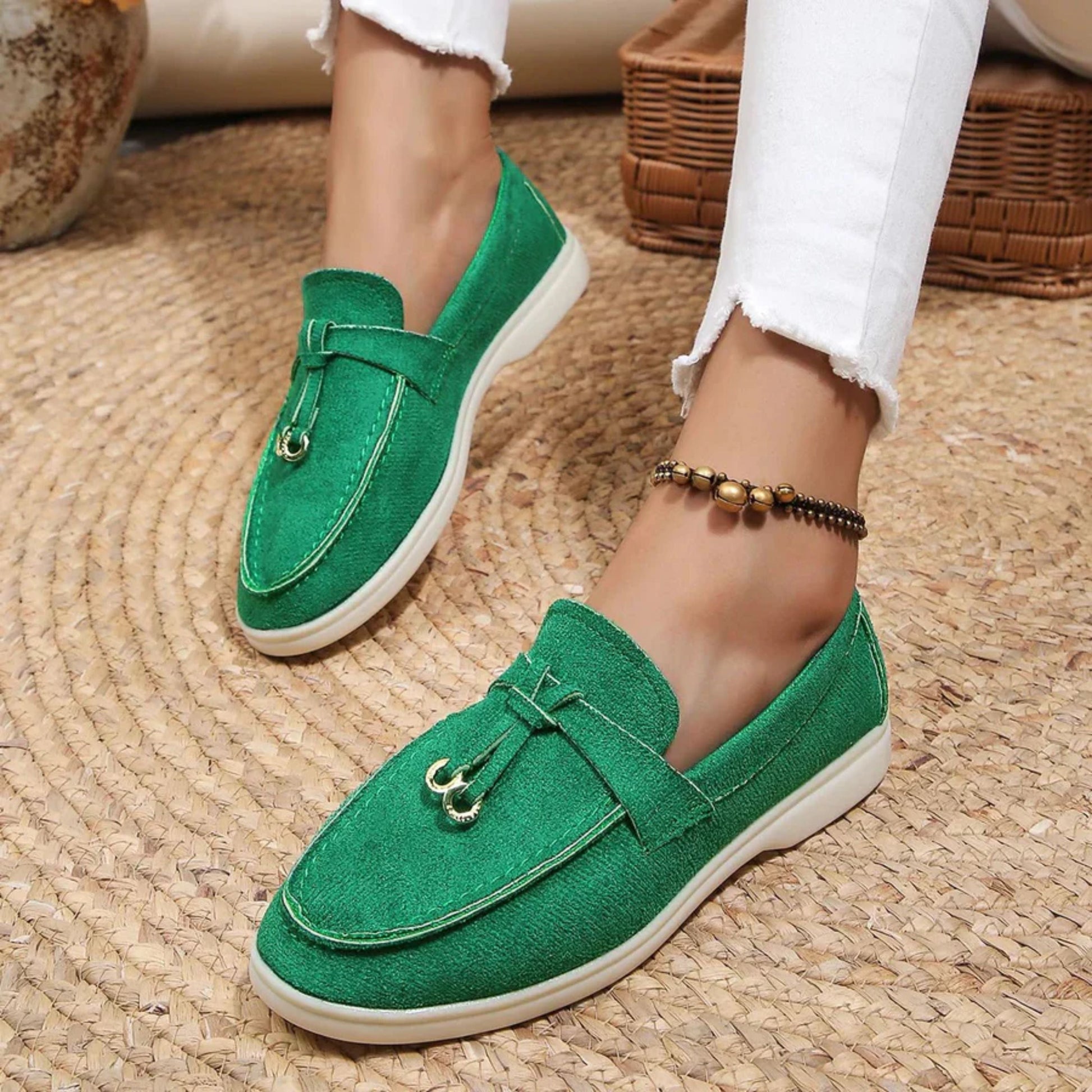 Loafers för damer | Slip-On | Bekväma | Loafers i borstad mikrofiber | Damskor-Mira Lina