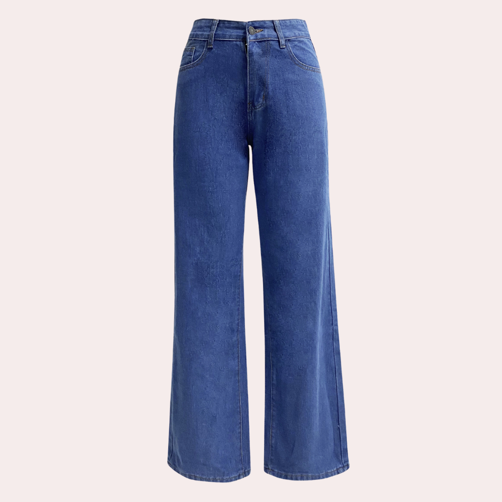 Loose Fit Jeans - Raka ben - Avslappnad passform - Jeans med hög midja - Damjeans-Mira Lina