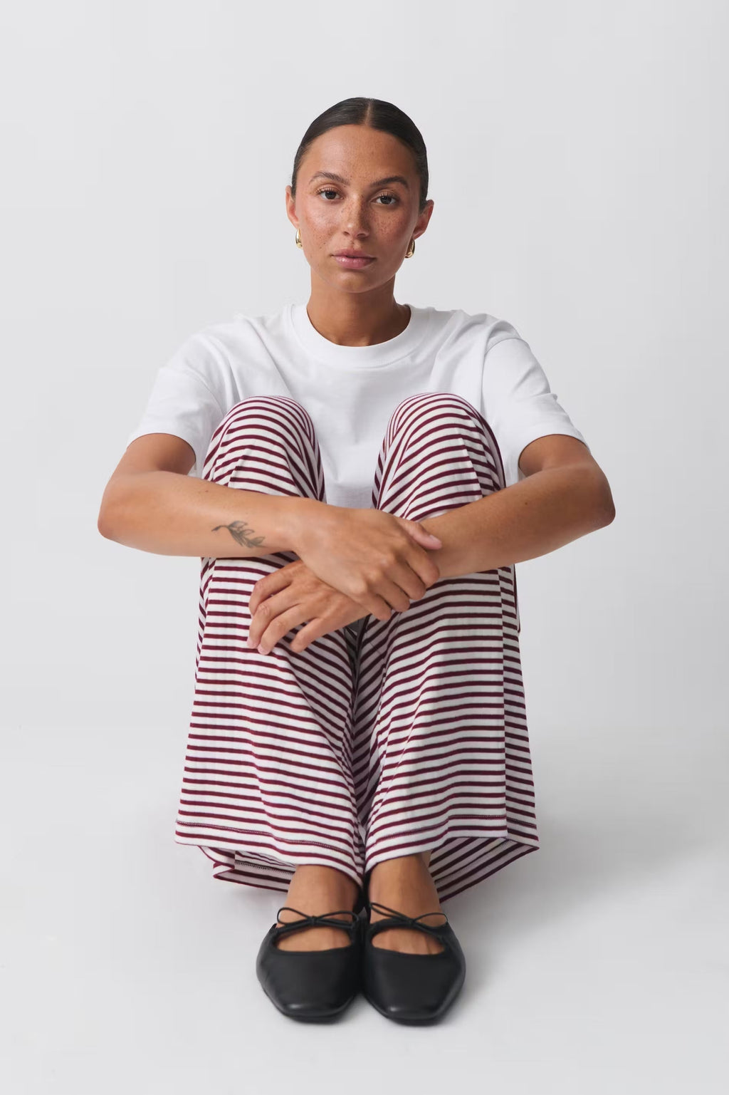 Loungebyxor | Randiga | Loose Fit | Byxor med vida ben | Byxor för kvinnor-Mira Lina