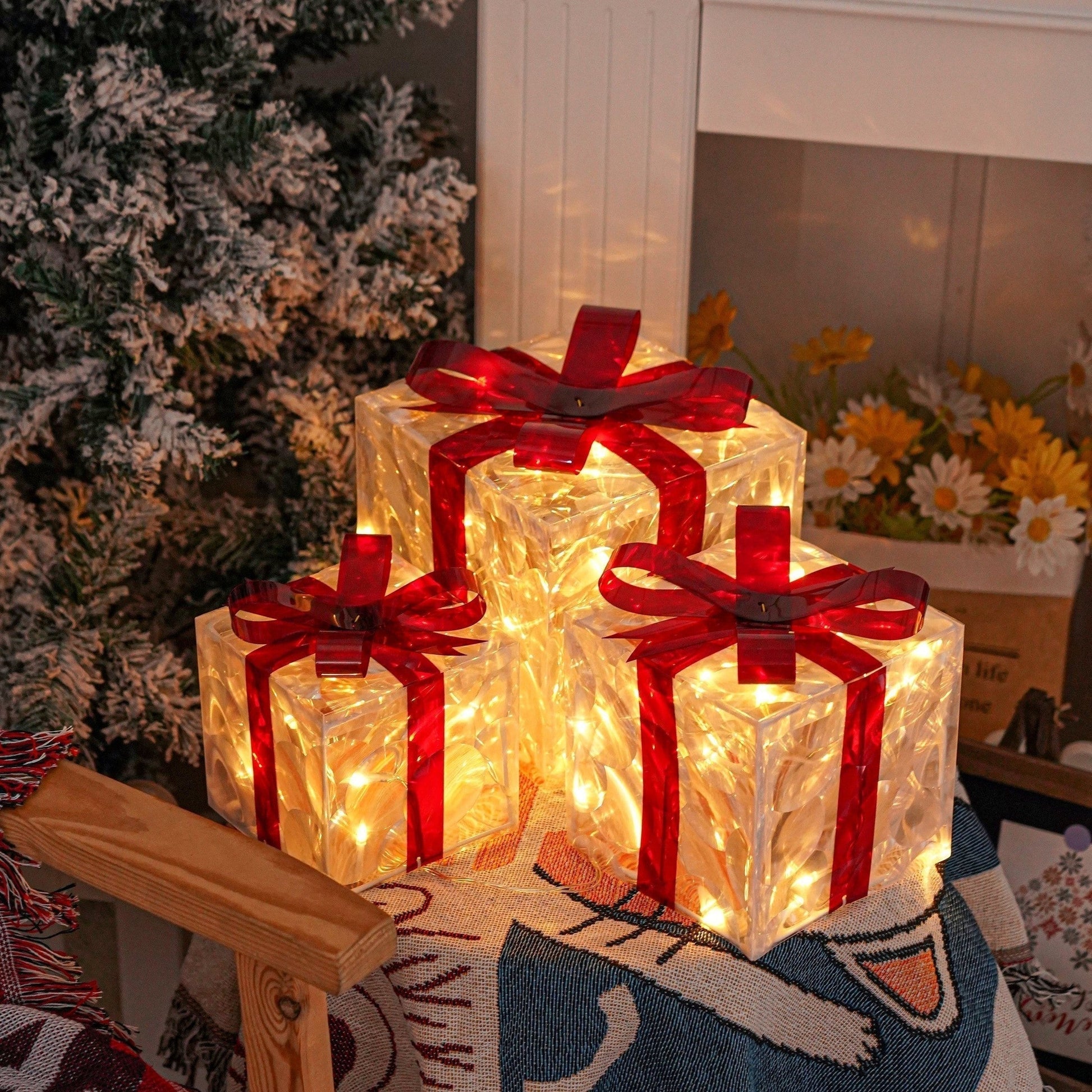 Lysande presenter – LED-presentask med julbelysning-Mira Lina
