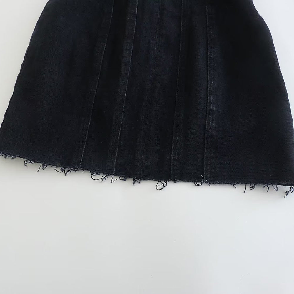 Mini twillvävklänning - Damklänning med axelband i tubbodycon-twillväv-Mira Lina