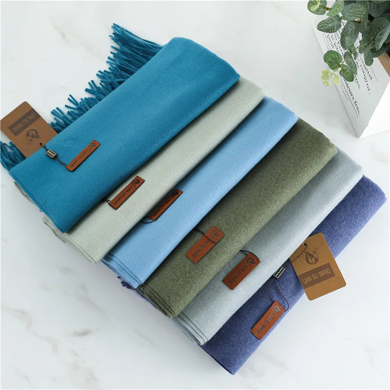 Mjukstickathalsduk | Varm | Naturfiberblandning | Vinterhalsduk | Halsduk för kvinnor-Mira Lina