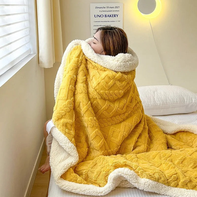 Mysig sherpafilt - Fluffig - Vinter - Plushfilt - Fleecefilt-Mira Lina