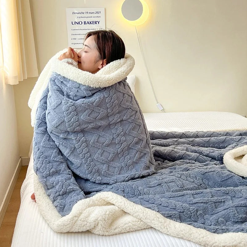 Mysig sherpafilt - Fluffig - Vinter - Plushfilt - Fleecefilt-Mira Lina