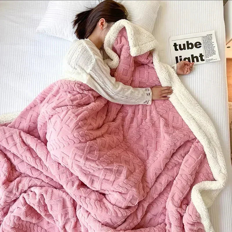 Mysig sherpafilt - Fluffig - Vinter - Plushfilt - Fleecefilt-Mira Lina