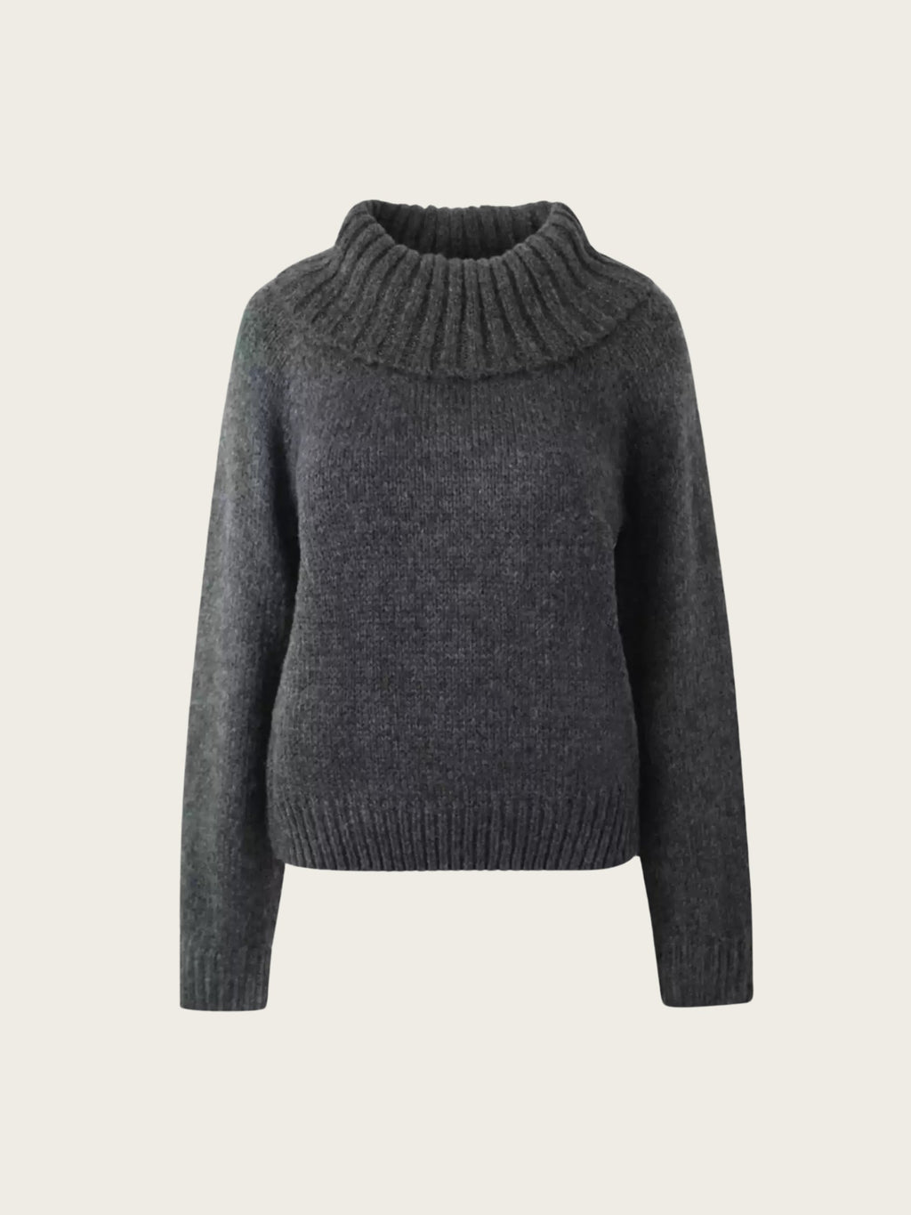 Off-Shoulder Jumper - Grå - Löst sittande - Stickad tröja - Stickade plagg för damer-Mira Lina