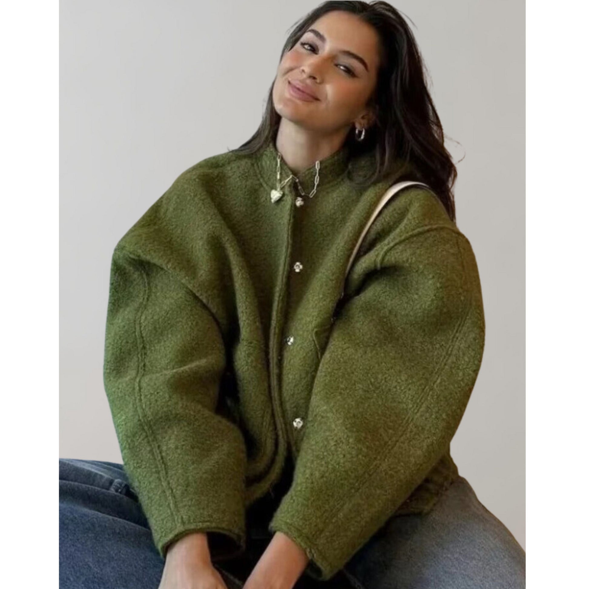 Oversized Bomberjacka | Knappslå | Fickor | Oversized Jacka | Damjacka-Mira Lina