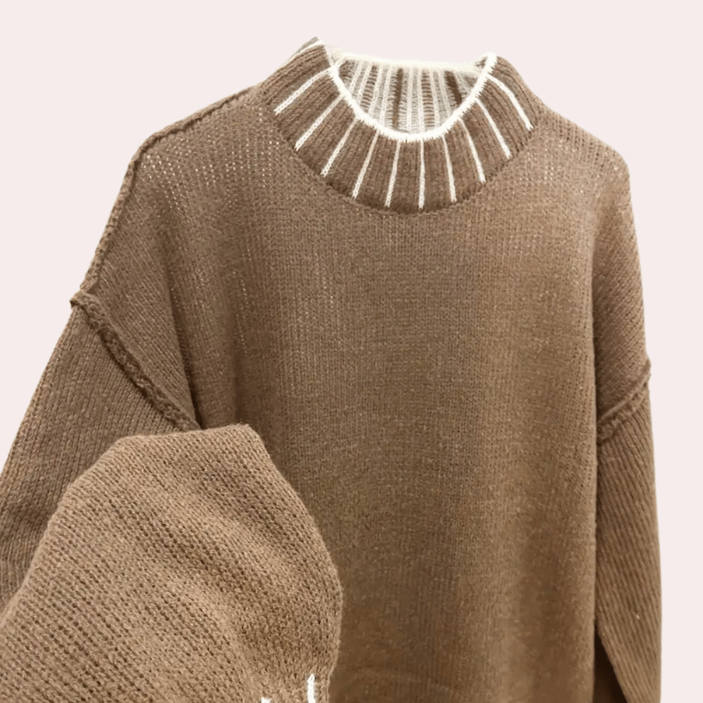 Oversized Jumper - Stickad - Pnaturfiberblandningover - Chunky Sweater - Damstickat-Mira Lina