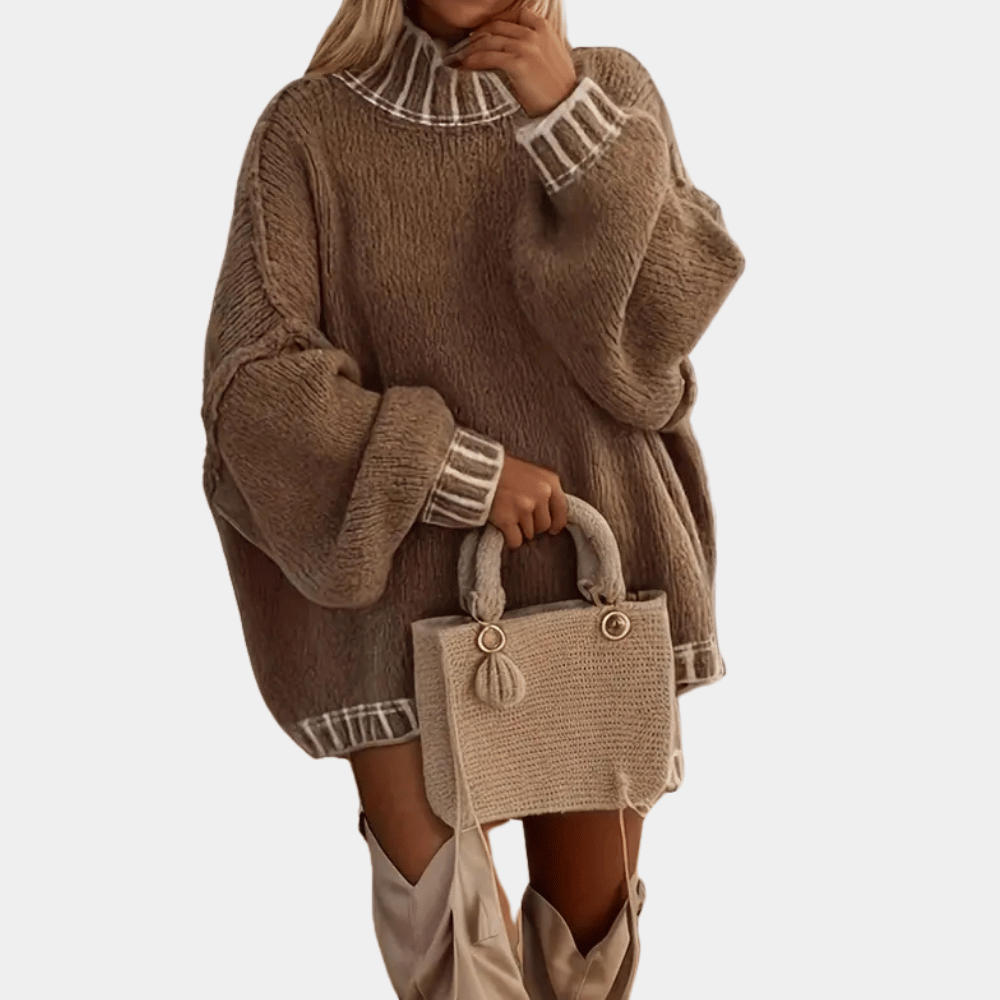 Oversized Jumper - Stickad - Pnaturfiberblandningover - Chunky Sweater - Damstickat-Mira Lina