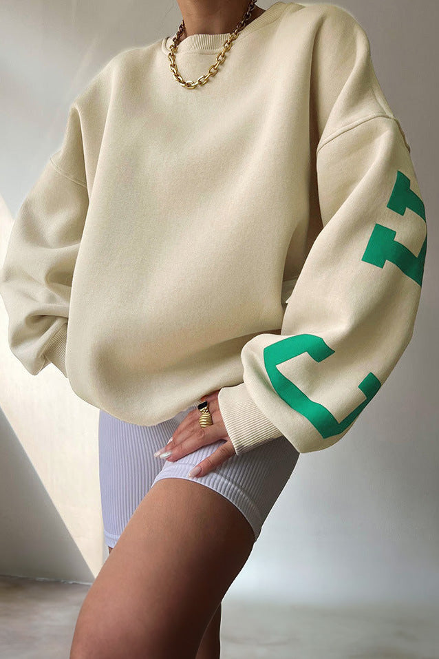 Oversized Tröja – Bekväm oversized tröja med rund hals för damer-Mira Lina