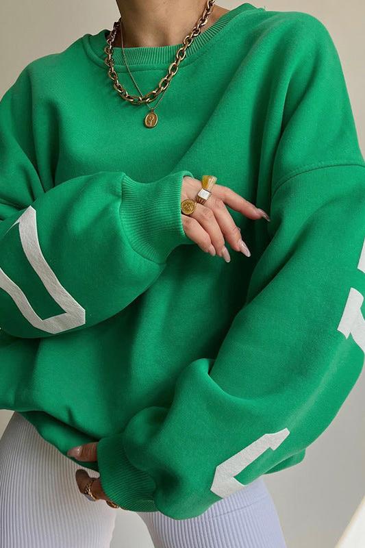 Oversized Tröja – Bekväm oversized tröja med rund hals för damer-Mira Lina