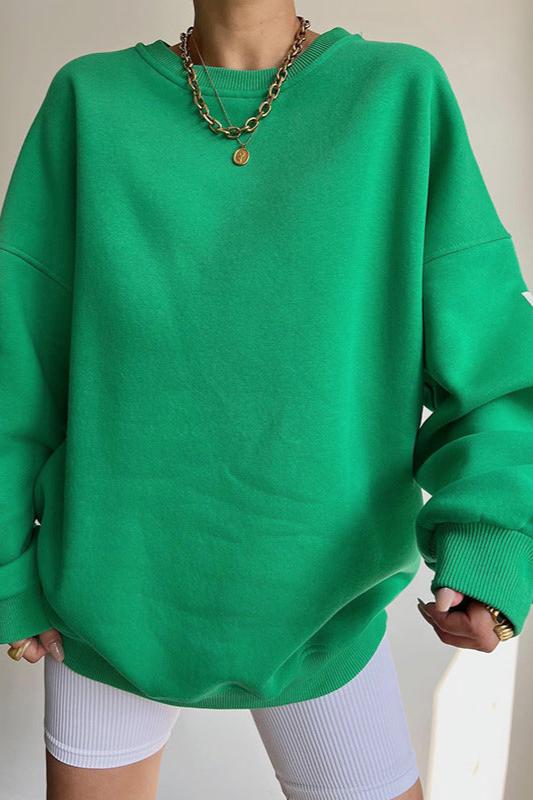 Oversized Tröja – Bekväm oversized tröja med rund hals för damer-Mira Lina