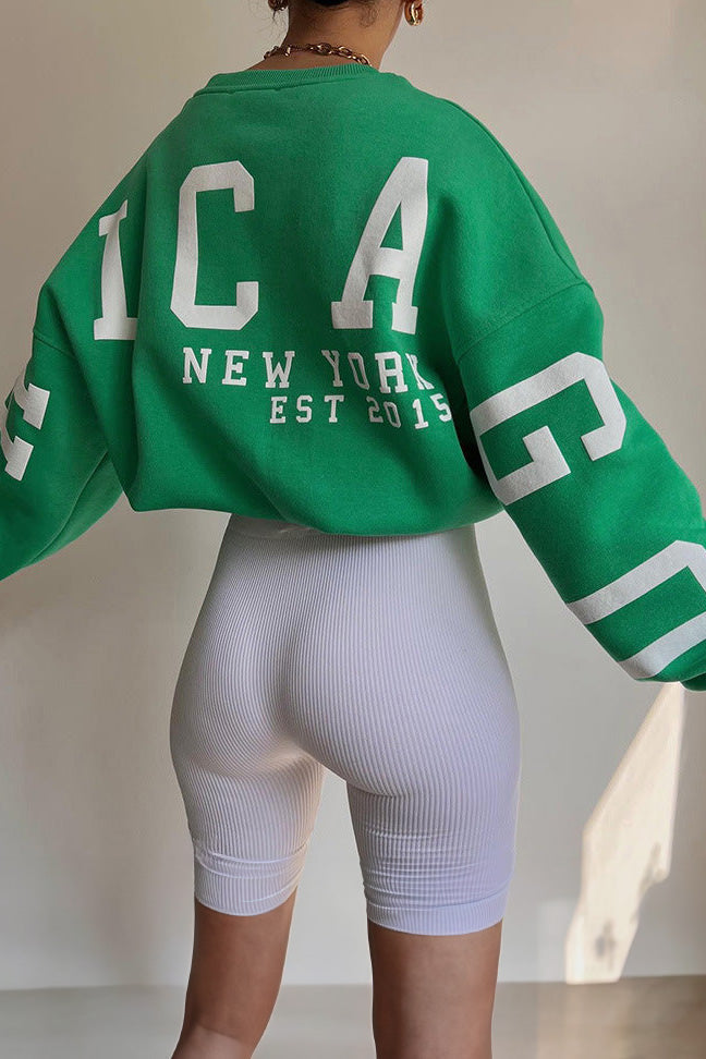 Oversized Tröja – Bekväm oversized tröja med rund hals för damer-Mira Lina