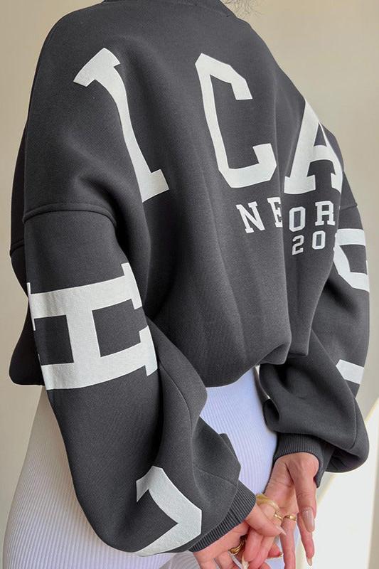 Oversized Tröja – Bekväm oversized tröja med rund hals för damer-Mira Lina