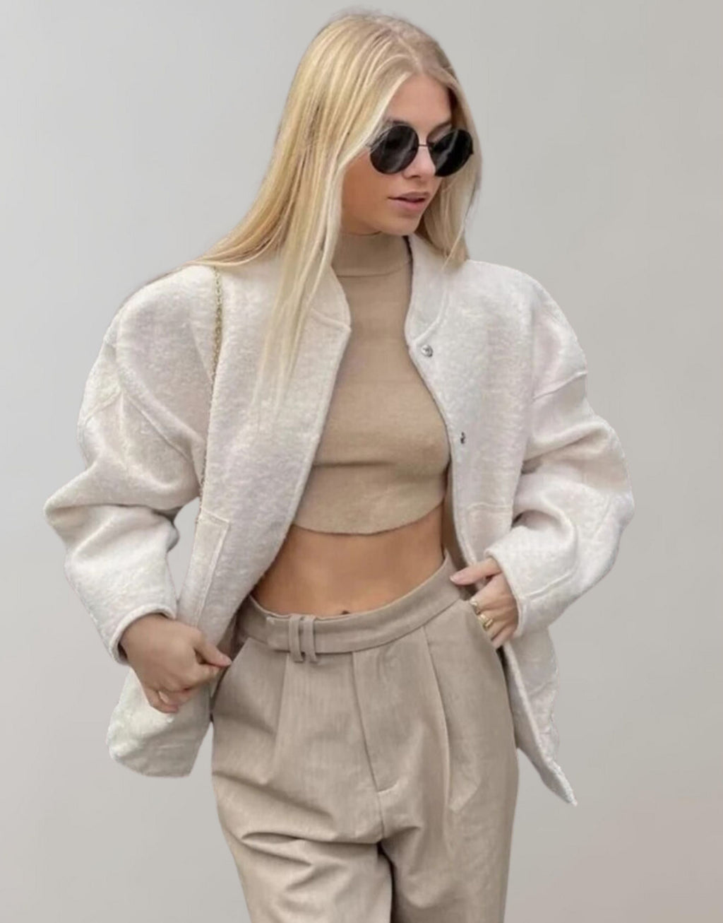 Oversized bomberjacka | Casual | Knäppt | Oversized jacka | Damjacka-Mira Lina