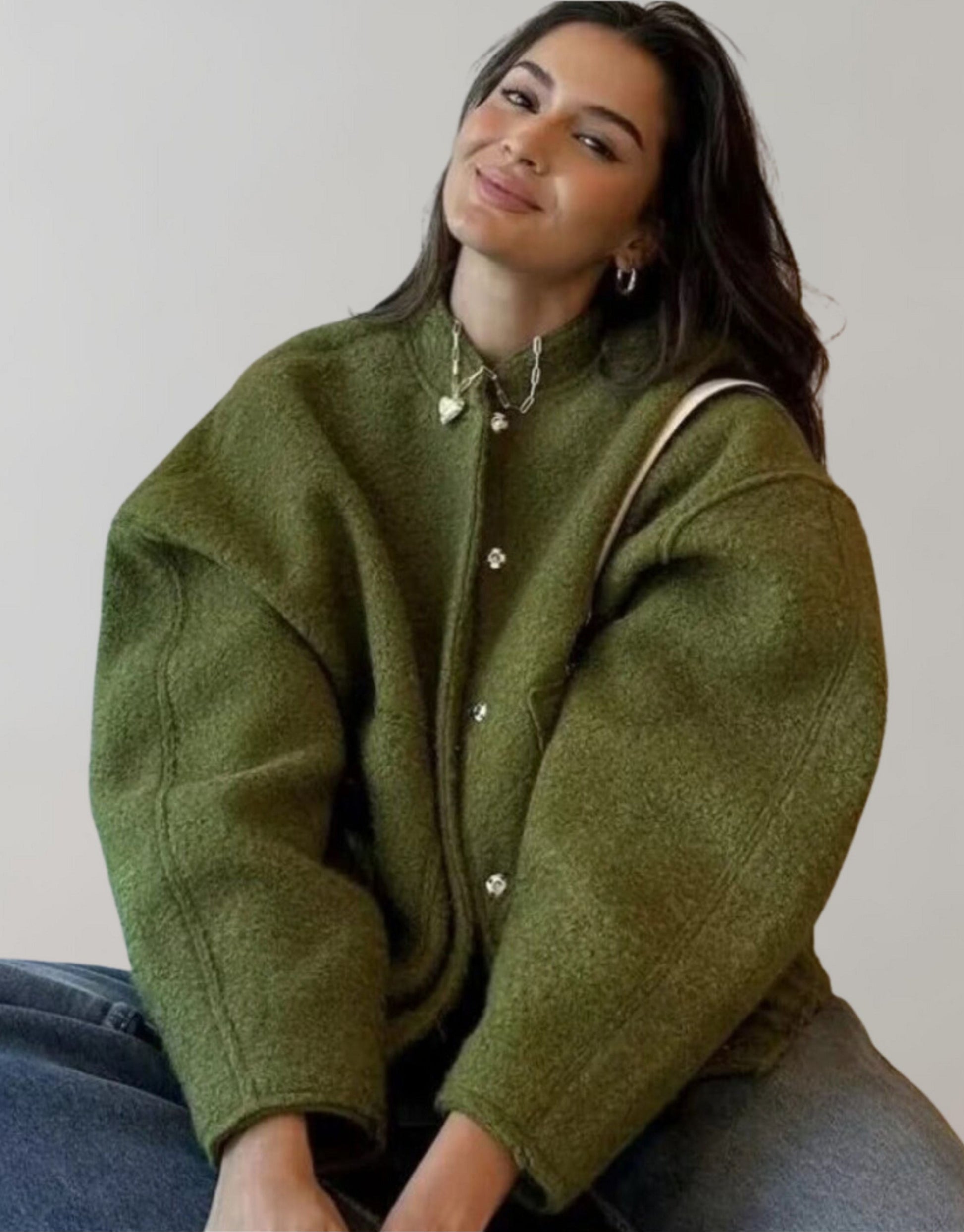Oversized bomberjacka | Casual | Knäppt | Oversized jacka | Damjacka-Mira Lina