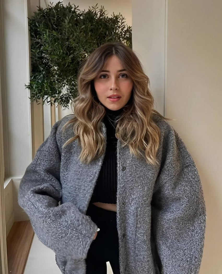 Oversized jacka – Bomberjacka i ullblandning för damer för höst och vinter-Mira Lina