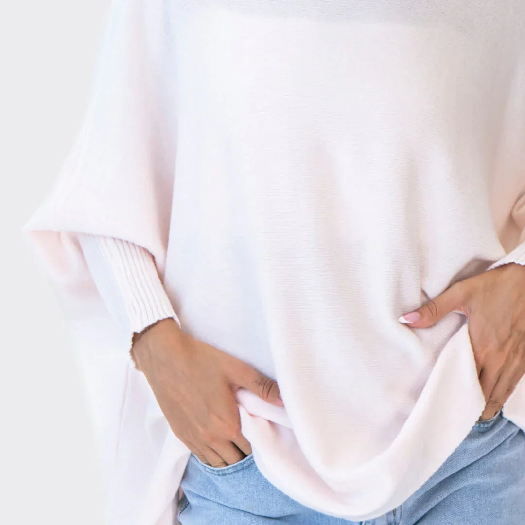 Oversized tröja | Batwing | Boatneck | Oversized pnaturfiberblandningover | Damstickat-Mira Lina