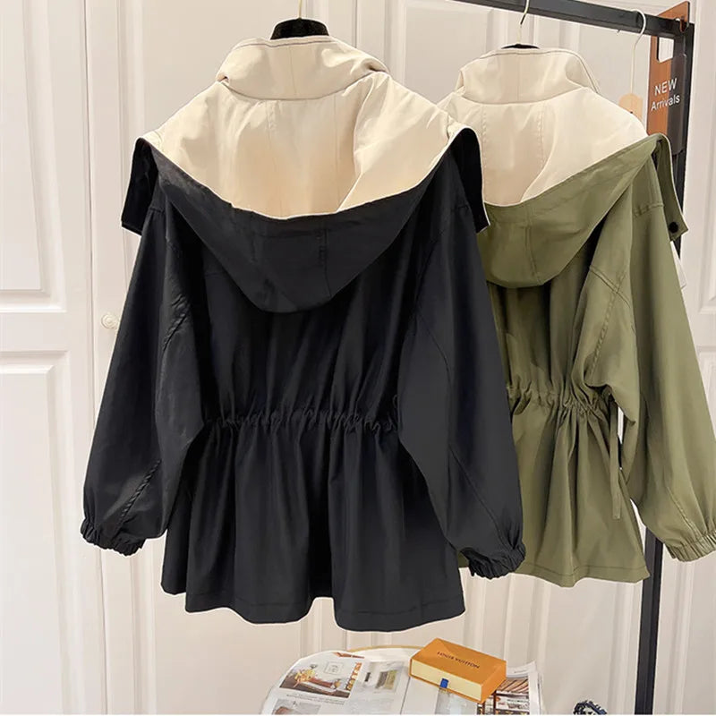 Parkasjacka – Med huva – Oversized – Höstjacka – Damjacka-Mira Lina