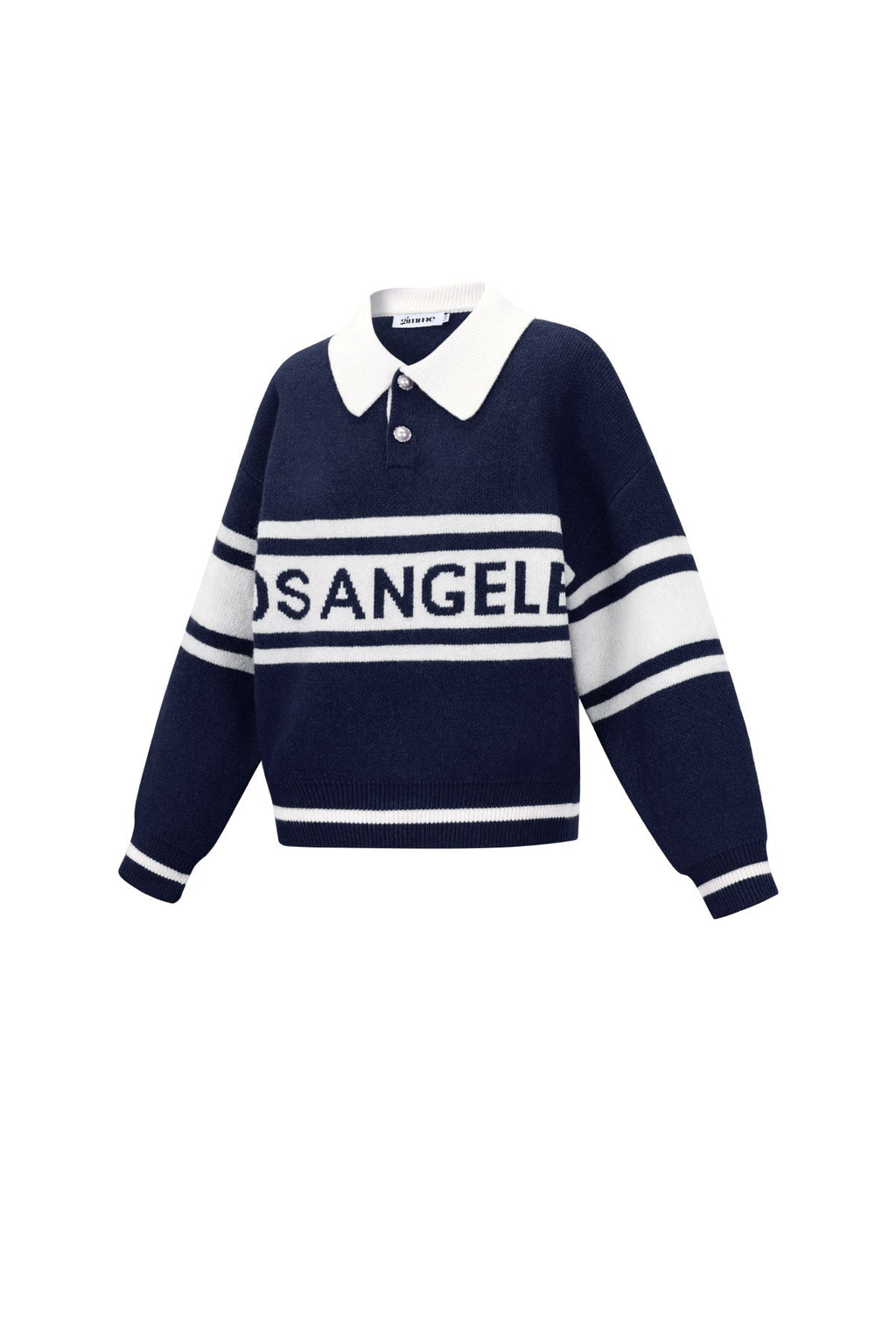 Polotröja – Los Angeles – Krage – Stickad tröja – Stickade plagg för damer-Mira Lina