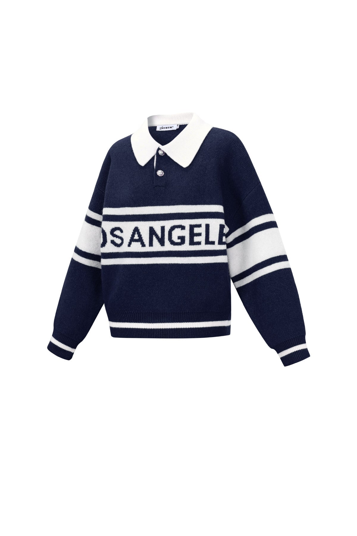 Polotröja – Los Angeles – Krage – Stickad tröja – Stickade plagg för damer-Mira Lina