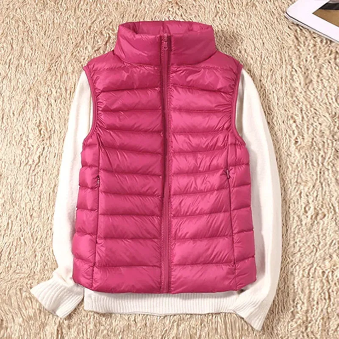 Puffer Gilet | Vadderad | Bodywarmer | Dunväst | Damväst-Mira Lina