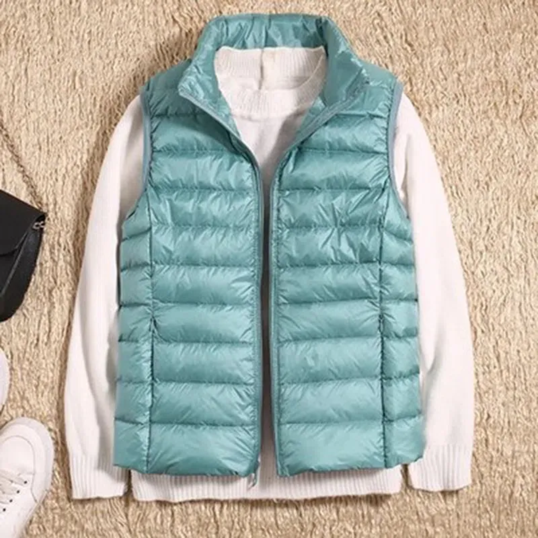 Puffer Gilet | Vadderad | Bodywarmer | Dunväst | Damväst-Mira Lina