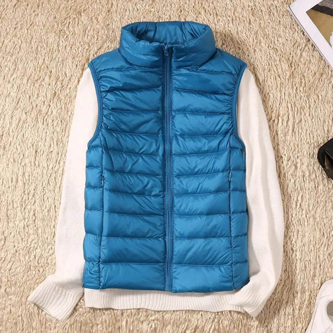 Puffer Gilet | Vadderad | Bodywarmer | Dunväst | Damväst-Mira Lina