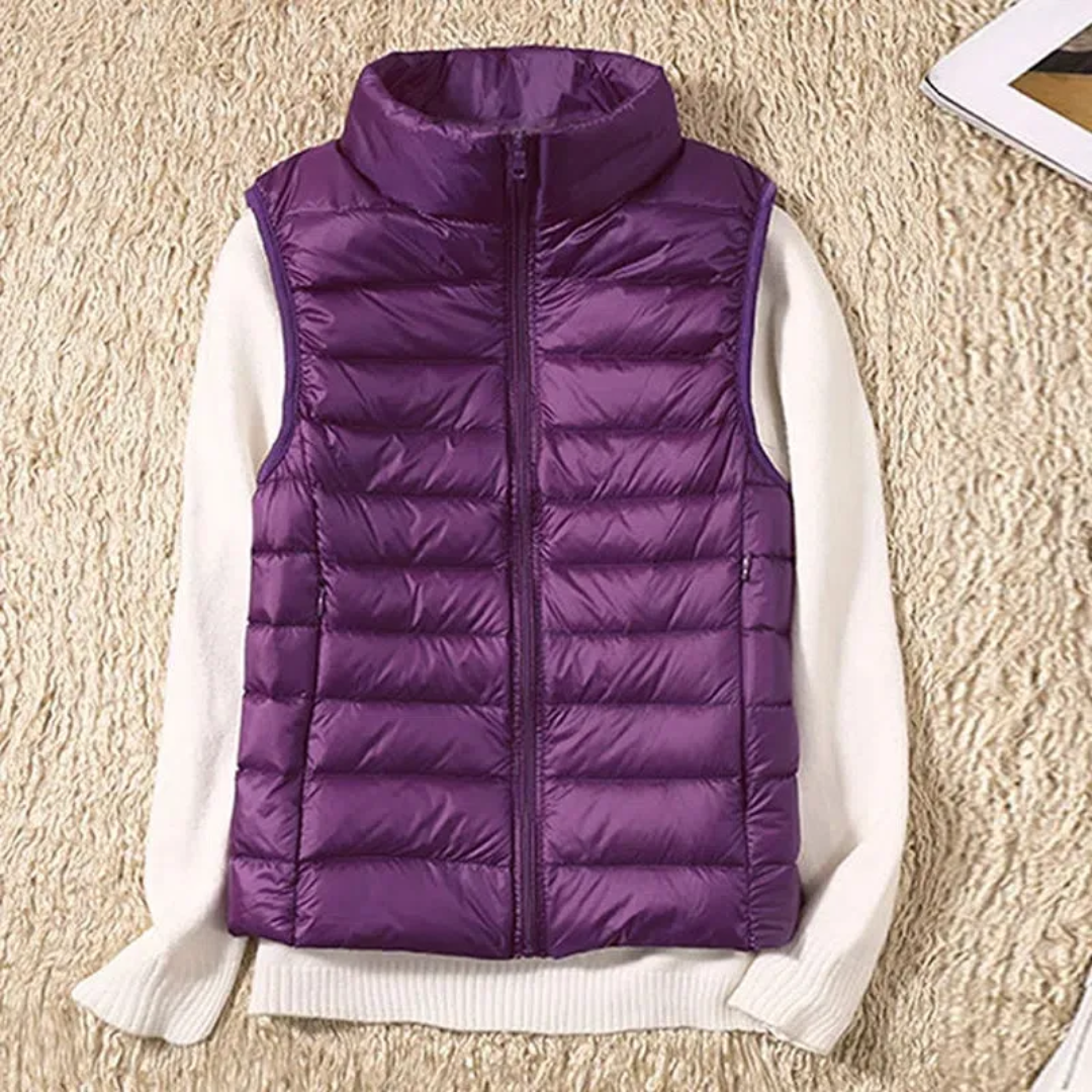 Puffer Gilet | Vadderad | Bodywarmer | Dunväst | Damväst-Mira Lina