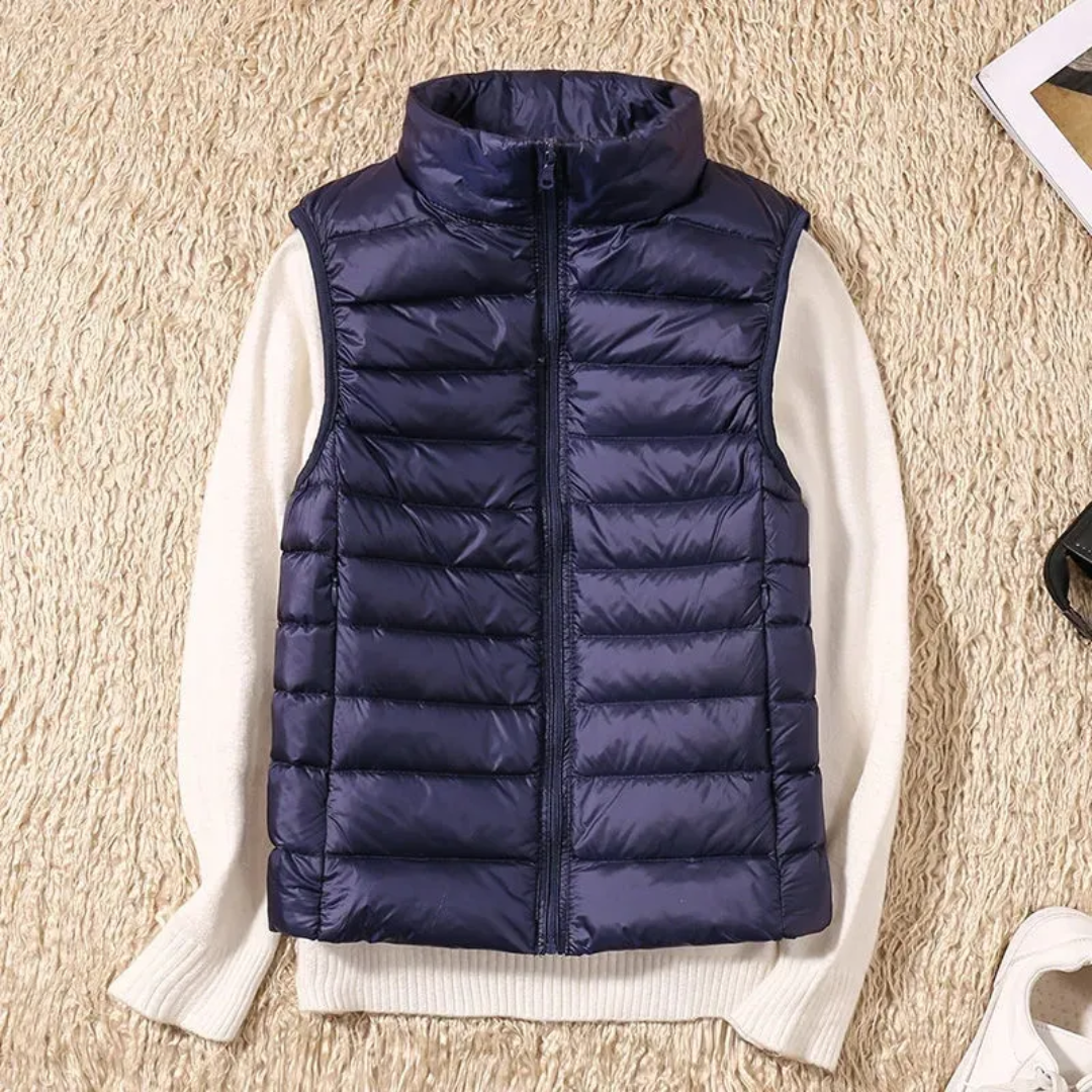 Puffer Gilet | Vadderad | Bodywarmer | Dunväst | Damväst-Mira Lina