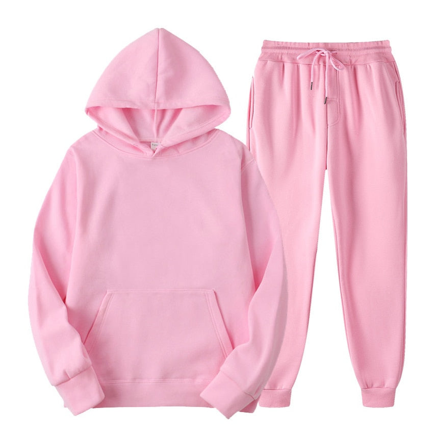 Set med huvtröja och joggare | Pullover | Dragsko | Sweat-set | Joggerset för kvinnor-Mira Lina