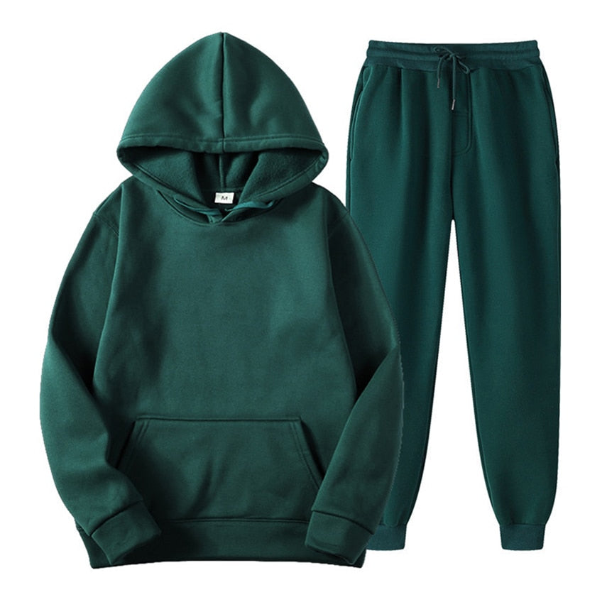 Set med huvtröja och joggare | Pullover | Dragsko | Sweat-set | Joggerset för kvinnor-Mira Lina