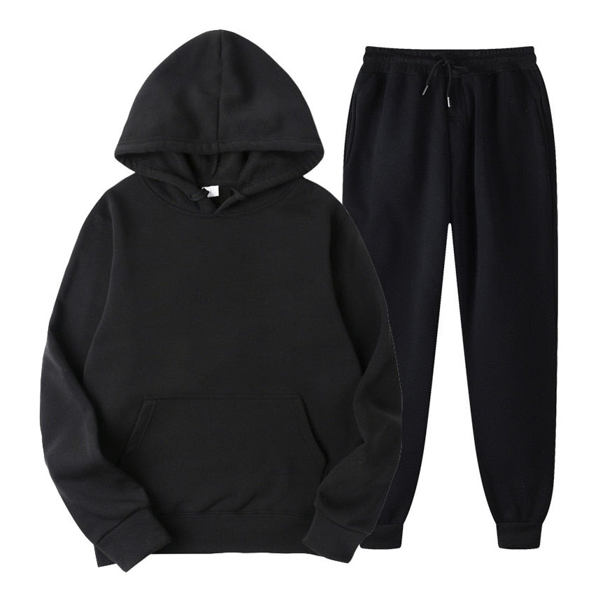 Set med huvtröja och joggare | Pullover | Dragsko | Sweat-set | Joggerset för kvinnor-Mira Lina