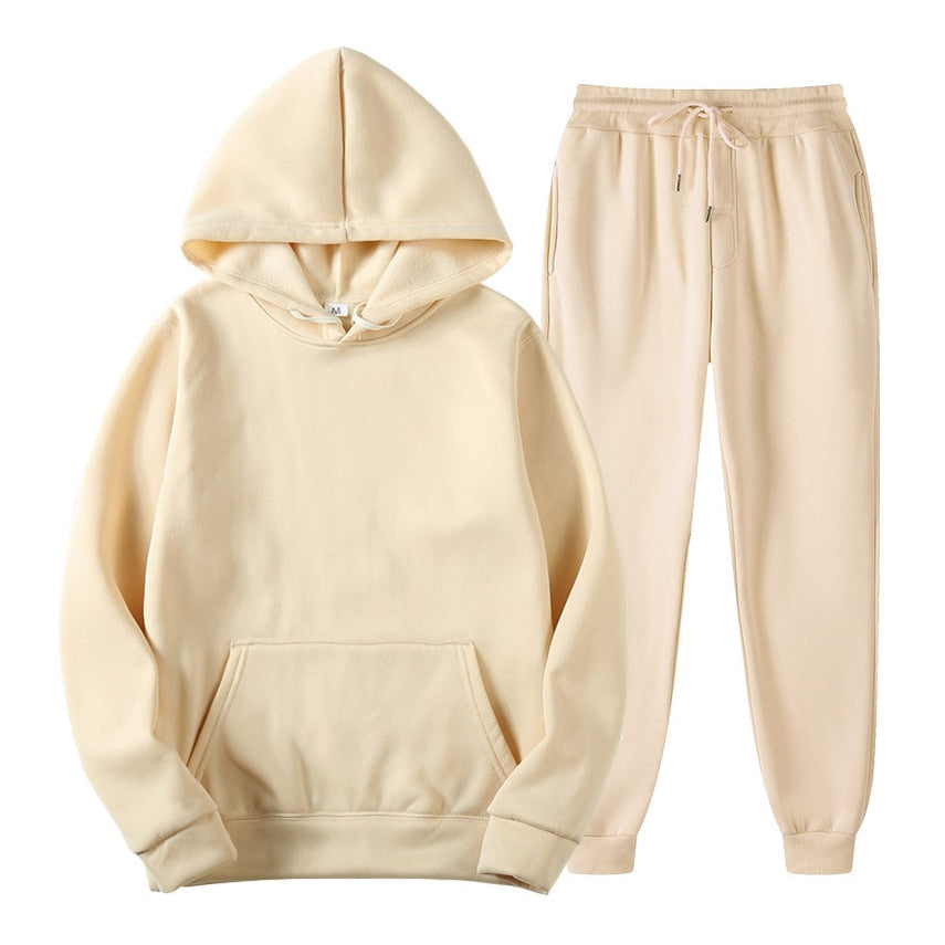 Set med huvtröja och joggare | Pullover | Dragsko | Sweat-set | Joggerset för kvinnor-Mira Lina