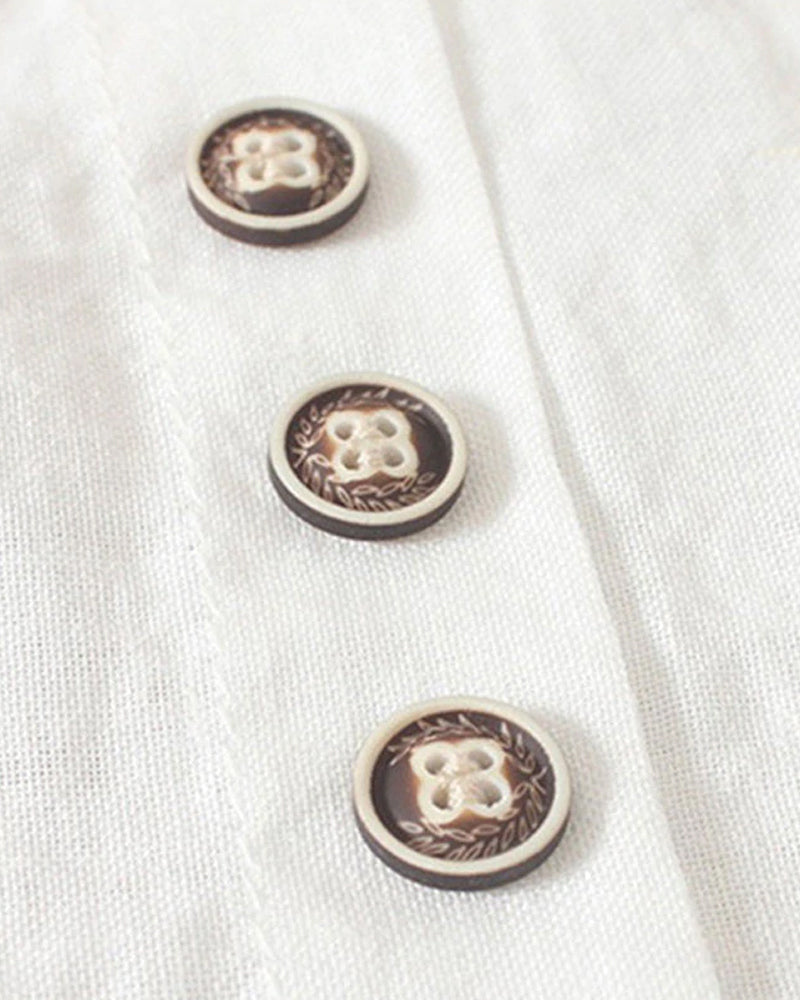 Slubvävblus – Löst sittande kortärmad slubväv-T-shirt för damer-Mira Lina